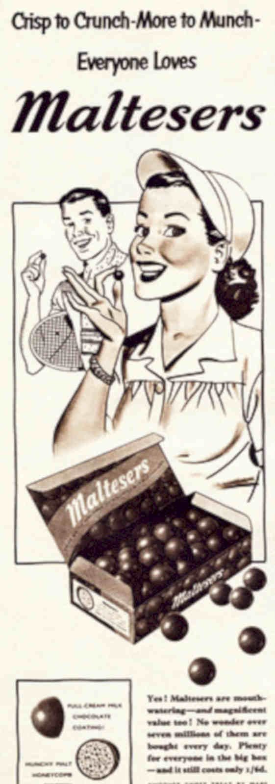 Maltesers Box Candies Vintage Retro Advert Poster A4 Photo Print