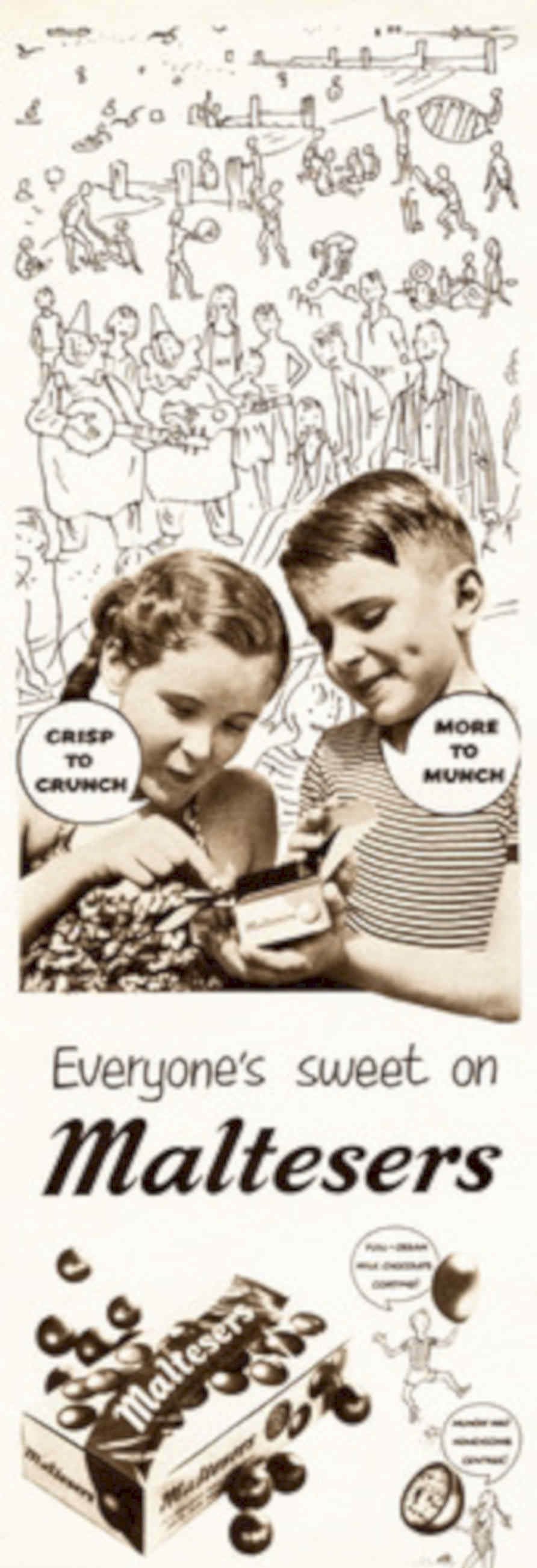 Maltesers Candy Kids Vintage Retro Advert Poster A4 Photo Print