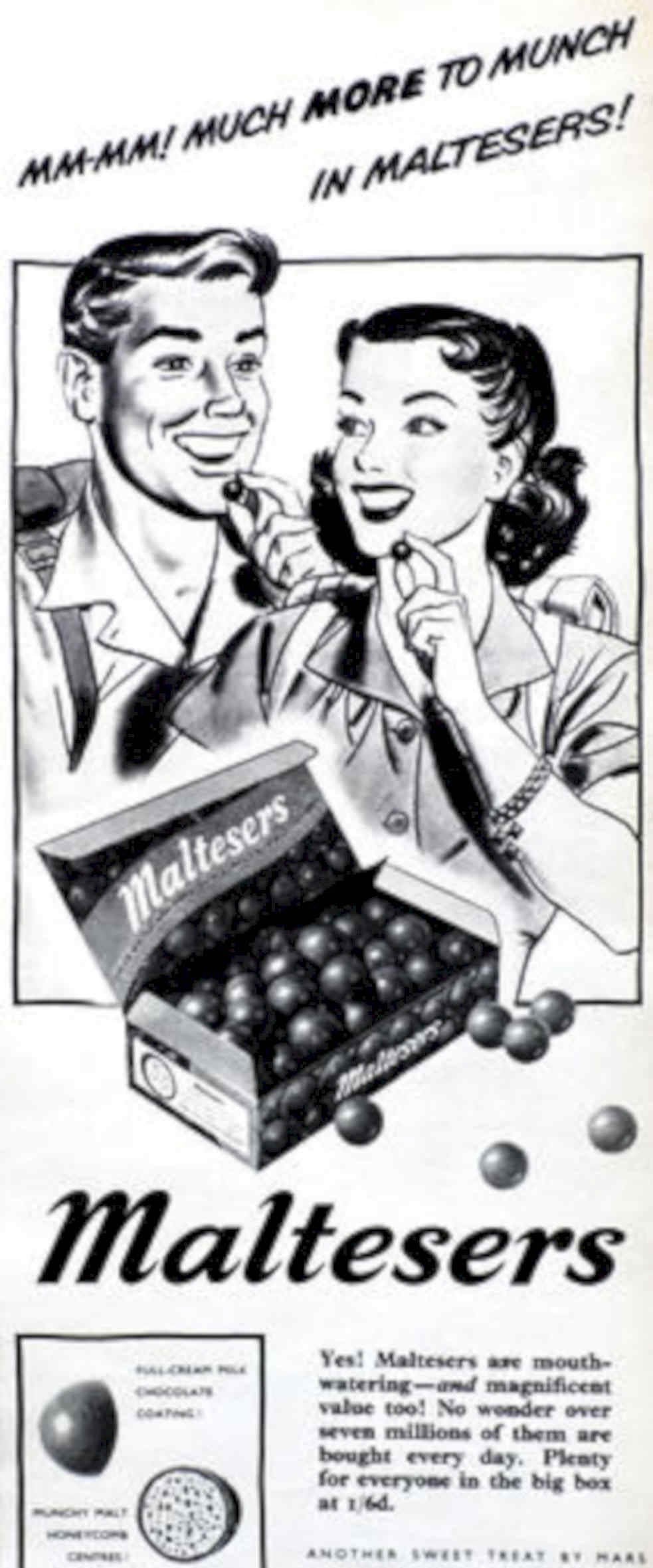 Maltesers Couple Box Vintage Retro Advert Poster A4 Photo Print