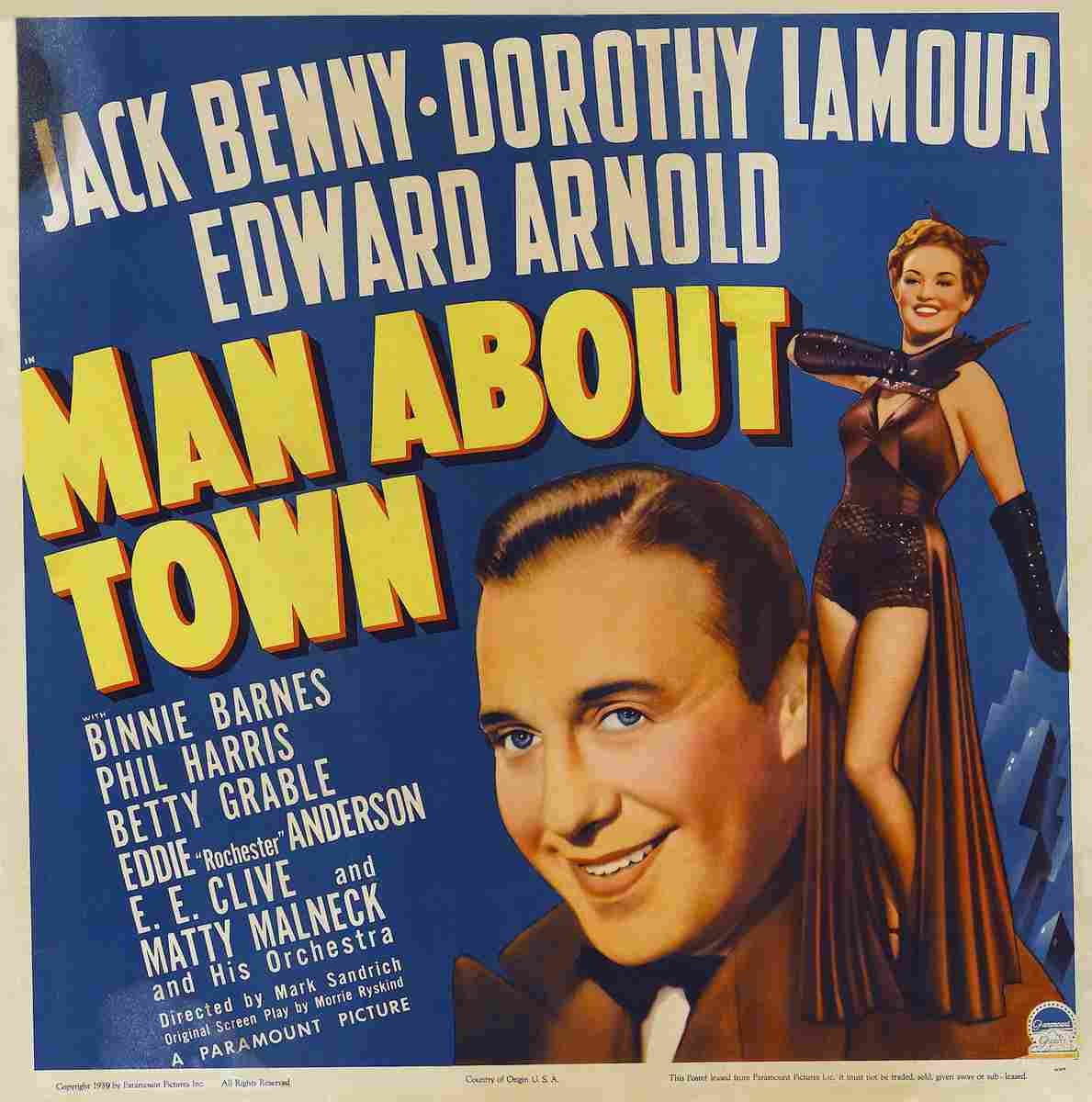 Man About Town 1939 02  film star poster A4 Photo Print