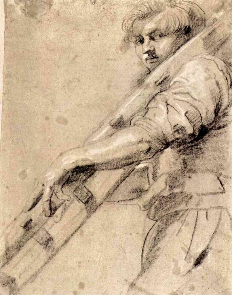 Man Carrying A Ladder Rubens A4 Photo Print