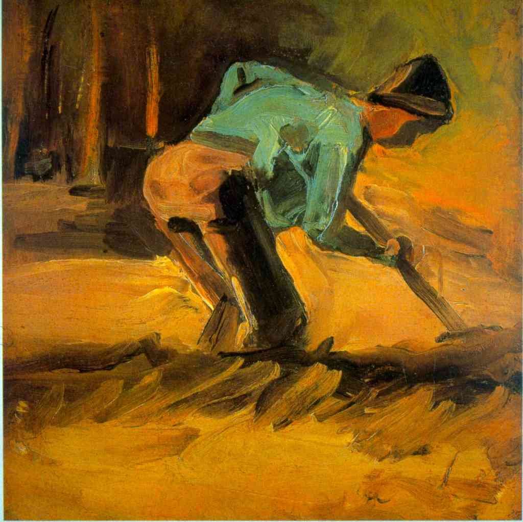 Man Digging Van Gogh A4 Photo Print