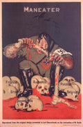 Man Eater Skulls 1940s Vintage Retro Advert Poster