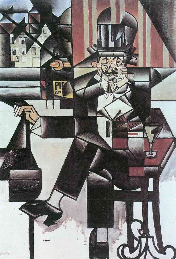 Man In Cafe 1 Juan Gris Abstract Art A4 Photo Print