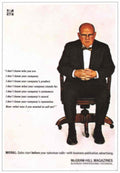 Man Suit Chair 1950s Vintage Retro Advert Poster
