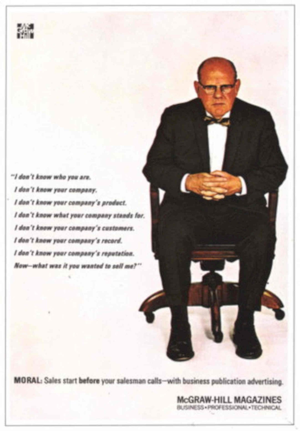 Man Suit Chair 1950s Vintage Retro Advert Poster
