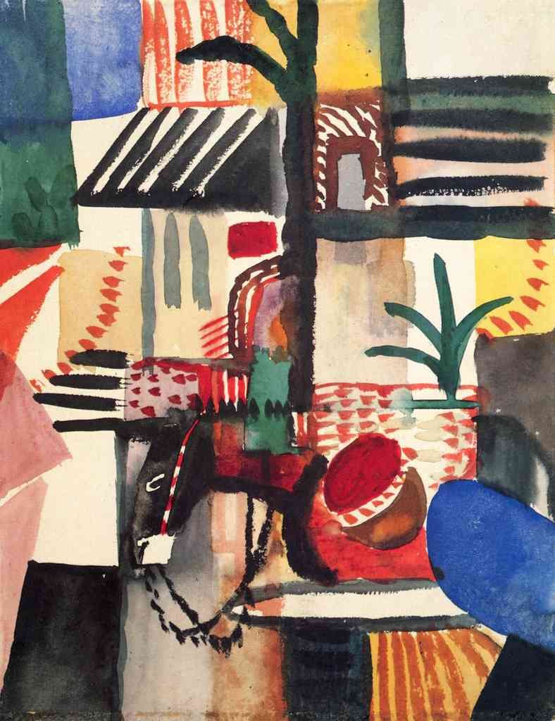 Man With A Donkey Macke A4 Photo Print