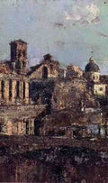 Mancini Antonio Italian Town View A4 Photo Print