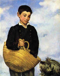 Manet edouard 1832 1883 A boy with a dog A4 Photo Print