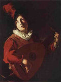 Manfredi Bartolomeo Lute Playing Young A4 Photo Print