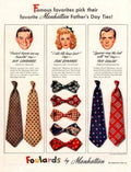 Manhattan Ties Patterns 1940s Vintage Retro Advert Poster