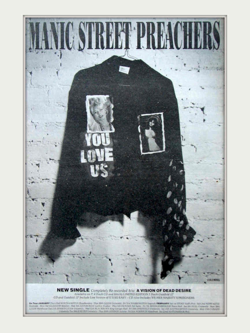 Manic Street Preachers 12 Vintage Retro Advert Poster A4 Photo Print