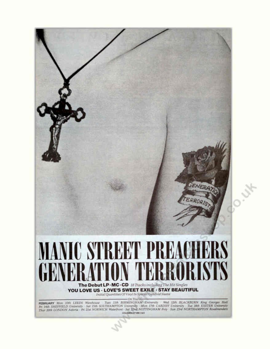 Manic Street Preachers 2 Vintage Retro Advert Poster A4 Photo Print