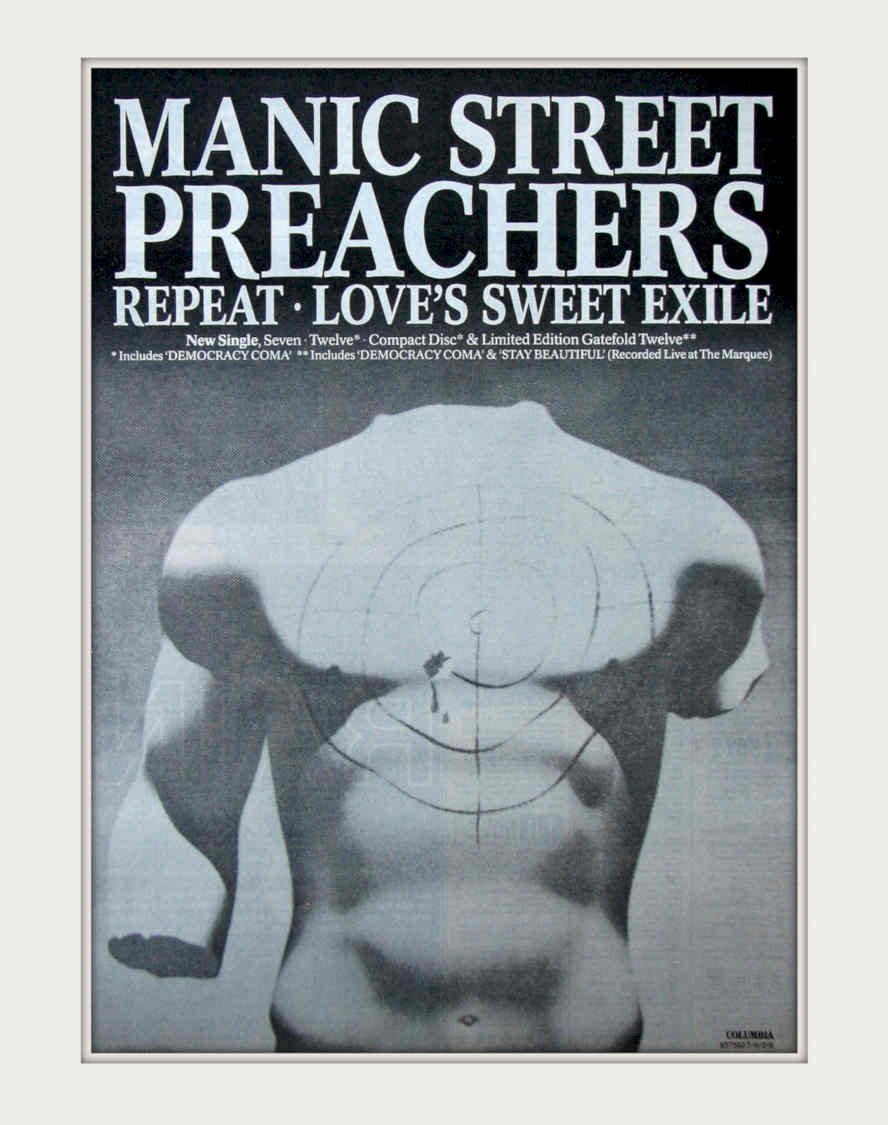 Manic Street Preachers 9 Vintage Retro Advert Poster A4 Photo Print