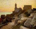 Mann Alexander Mediterranean Village At Sunset Art A4 Photo Print