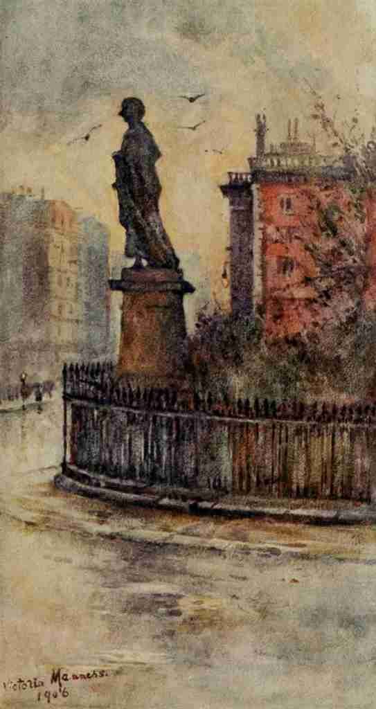 Manners Lady Victoria 1876 1933 London Parks & Gardens 1907 Statue of Pitt Hanover Square Vintage A4 Photo Print