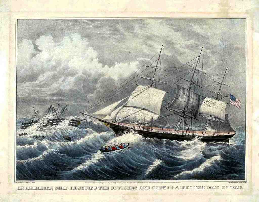 Manof War Ship Vintage A4 Photo Print