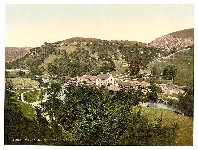 Mansal Dale from railway station Derbyshire Vintage A4 Photo Print