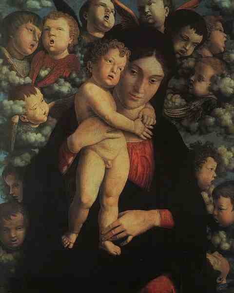 Mantegna Andrea Madonna And Child With Cherubs A4 Photo Print
