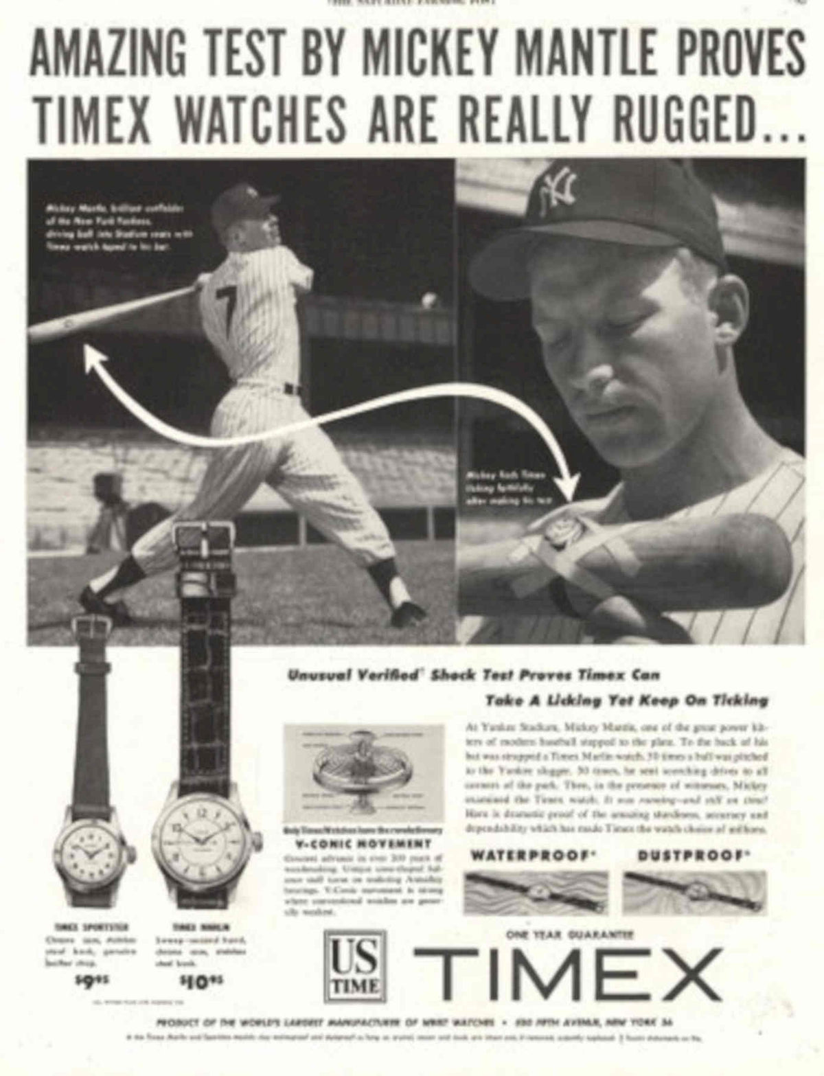 Mantle Watches Timex 1940s Vintage Retro Advert Poster