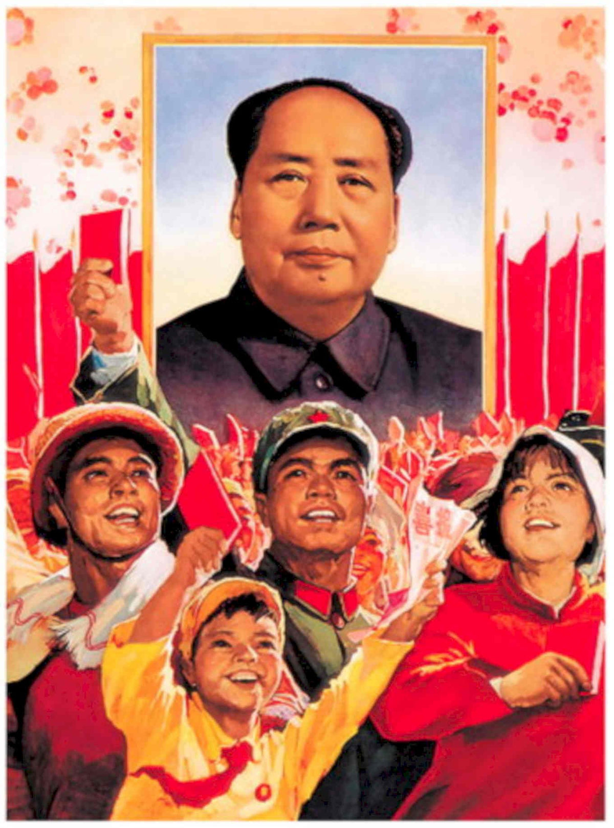 Mao Zedong Children 1950s Vintage Retro Advert Poster