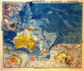 Map Oceanie Vintage Advert A4 Photo Print