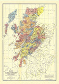 Map The Scottish Clans & their Tartans nd Scotland divided into clans 1899 A4 Photo Print 2