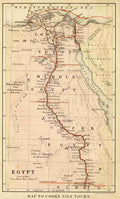 Map Up the Nile by steam 1872 Map to Cooks Nile Tours Vintage A4 Photo Print