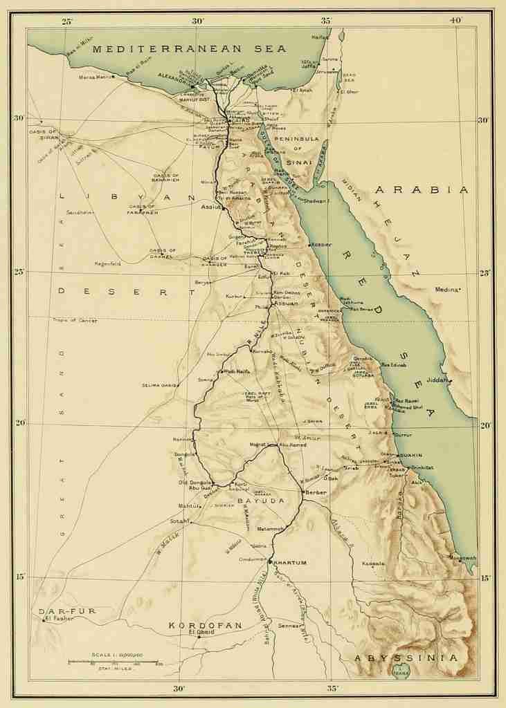 Map Zoology of Egypt 1898 Egypt A4 Photo Print