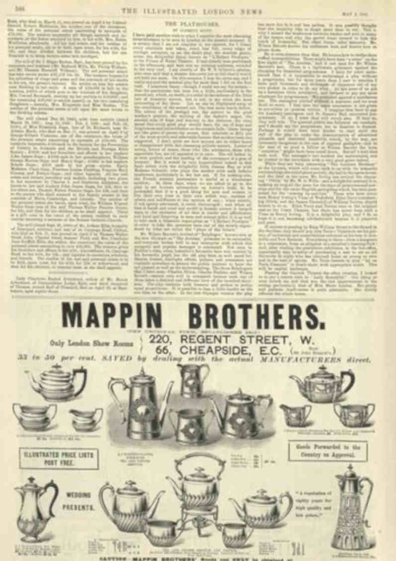 Mappin Brothers Silverware Vintage Retro Advert Poster A4 Photo Print