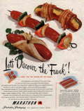 Marathon Hotdog Frank 1940s Vintage Retro Advert Poster