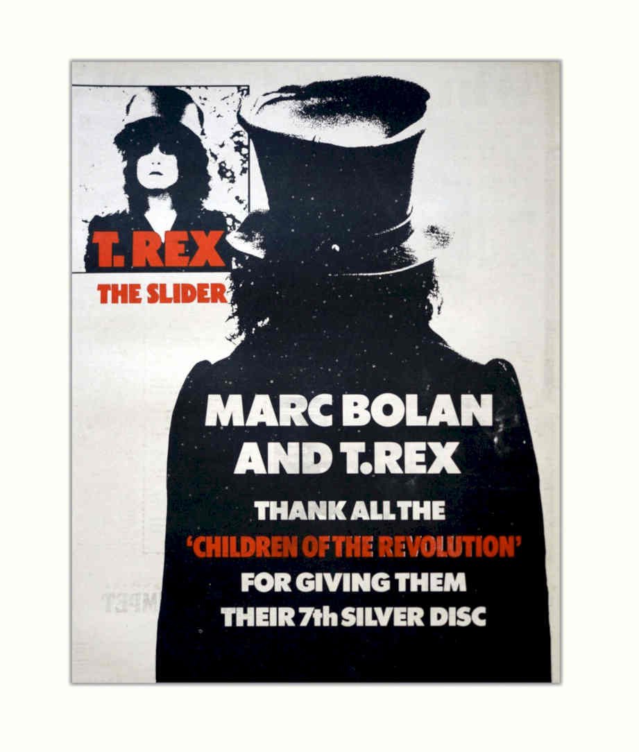 Marc Bolan Slider Vintage Retro Advert Poster A4 Photo Print