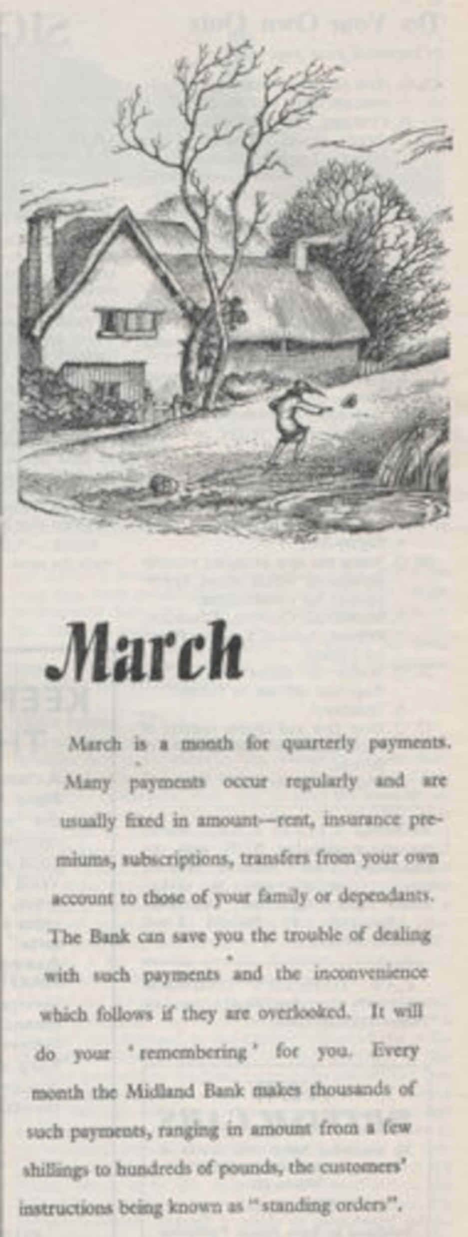 March Bank Puddle Vintage Retro Advert Poster A4 Photo Print