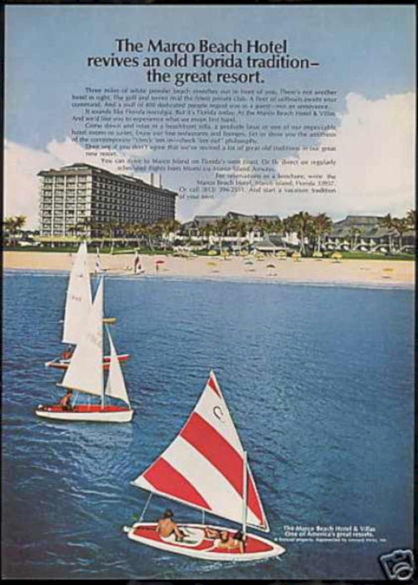 Marco Beach Hotel Vintage Retro Advert Ads A4 Photo Print
