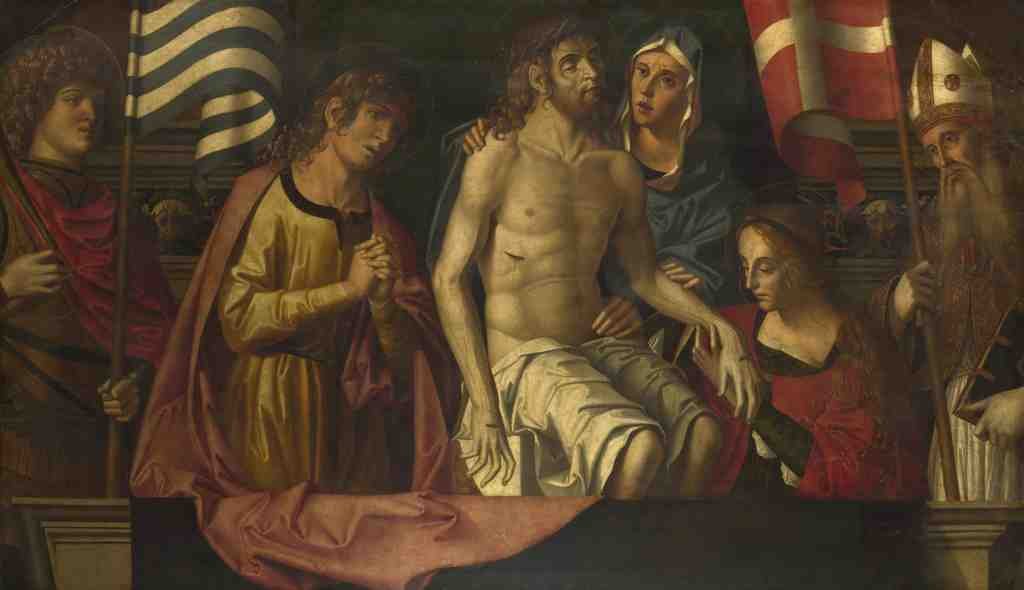 Marco Palmezzano The Dead Christ with the Virgin and Saints A4 Photo Print