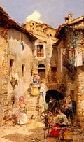 Marco Vicente March y A Roman Courtyard In Summer Art A4 Photo Print