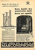 Marconiphonie Radio Set 1930s Vintage Retro Advert Poster