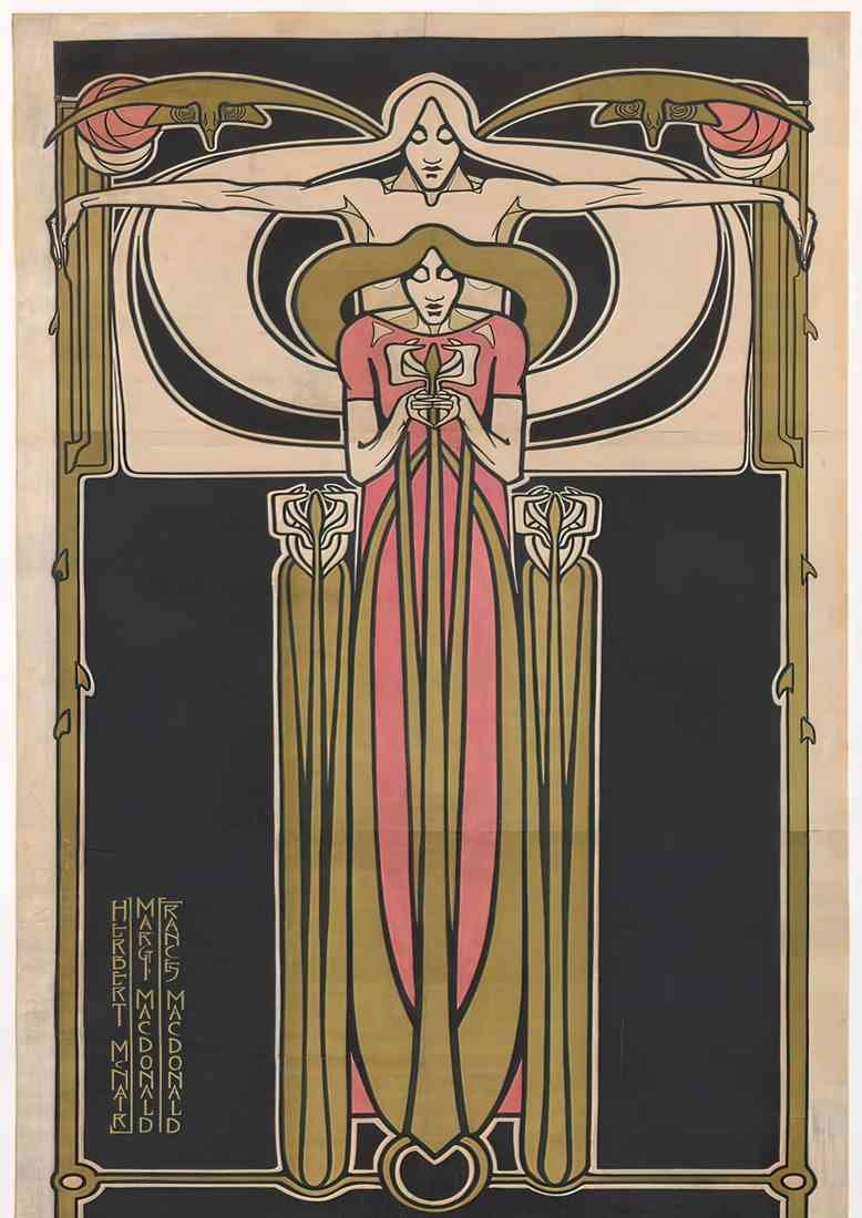 Margaret Macdonald poster for the glasgow institute of the fine arts crop A4 Photo Print