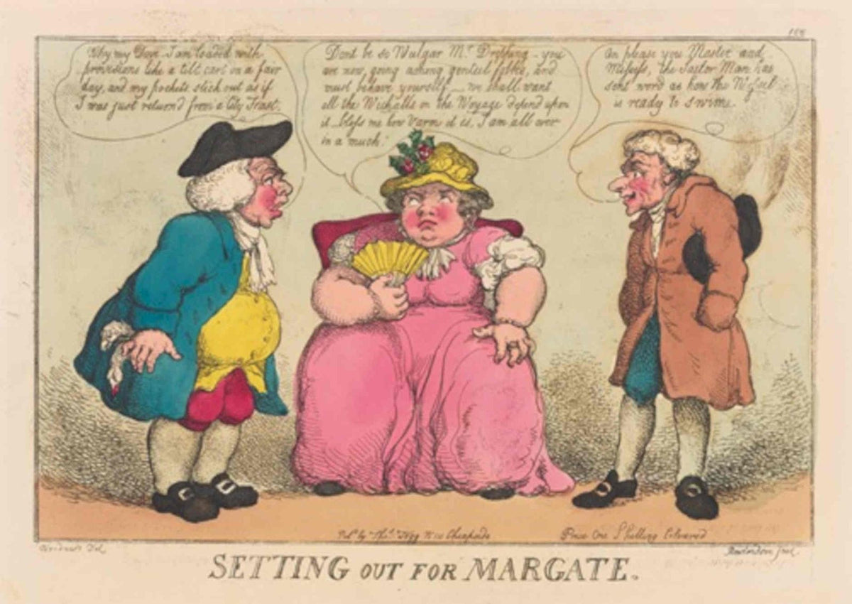 Margate Figures Women GB Cartoon Vintage Retro Advert Poster