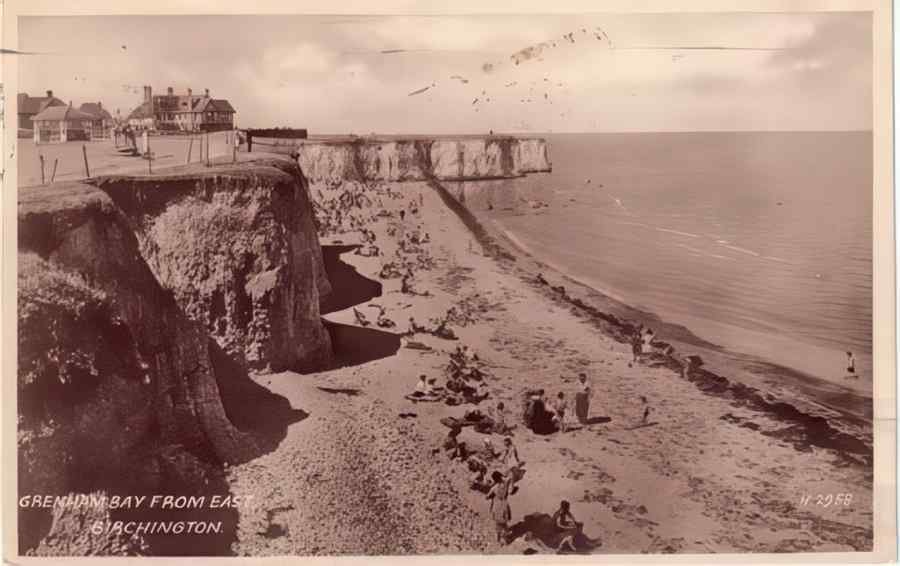 Margate Grenham Bay From East 1951 Vintage A4 Photo Print