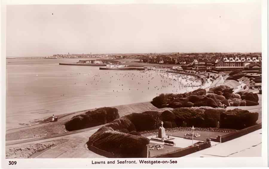 Margate Lawns And Seafront Vintage A4 Photo Print