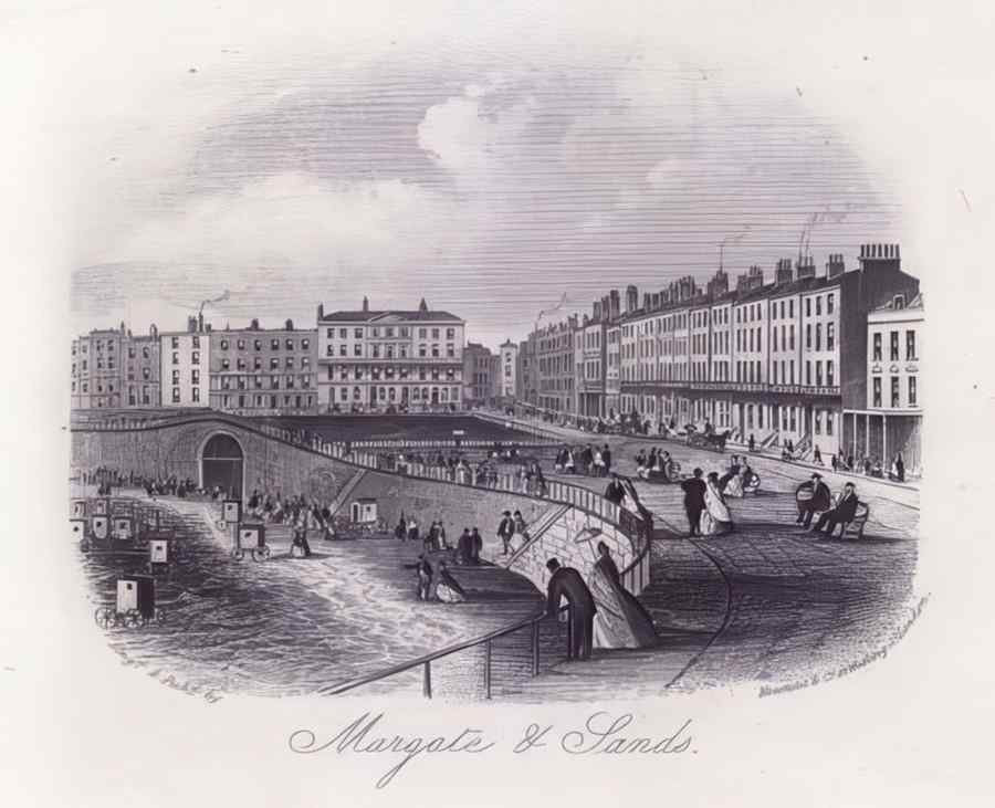 Margate Margate And Sands Sketch Vintage A4 Photo Print