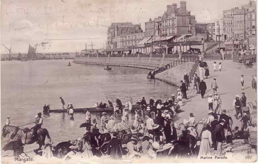Margate Marine Parade 1905 Vintage A4 Photo Print