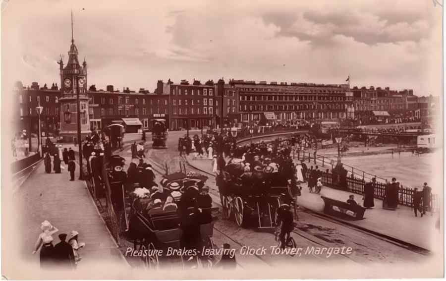 Margate Pleasure Brakes 1913 Vintage A4 Photo Print
