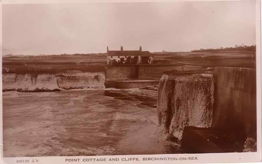 Margate Point Cottage And Cliffs 1930 Vintage A4 Photo Print