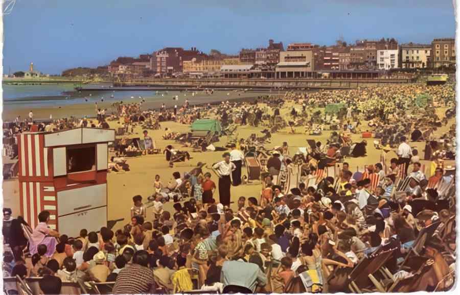 Margate Punch And Judy On Sands Vintage A4 Photo Print