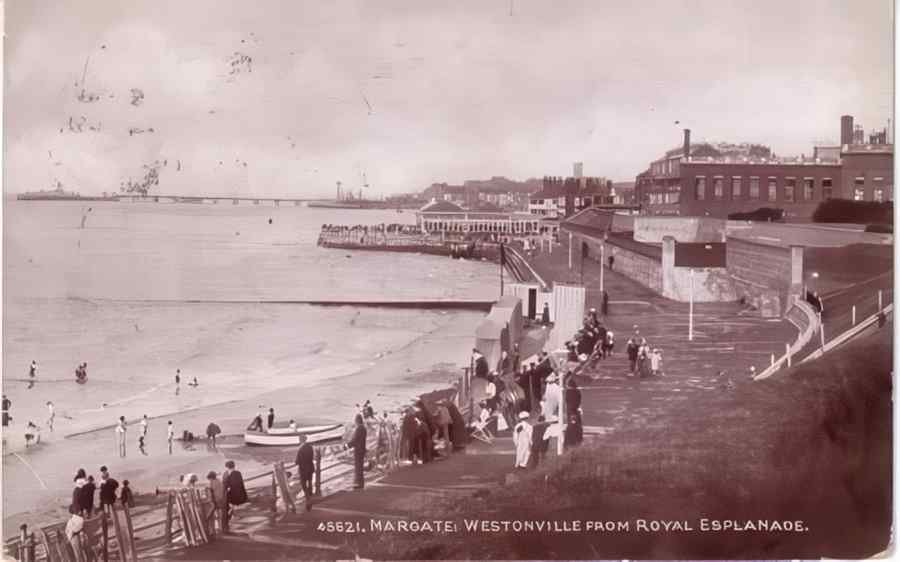 Margate Royal Esplanade 1920 Vintage A4 Photo Print