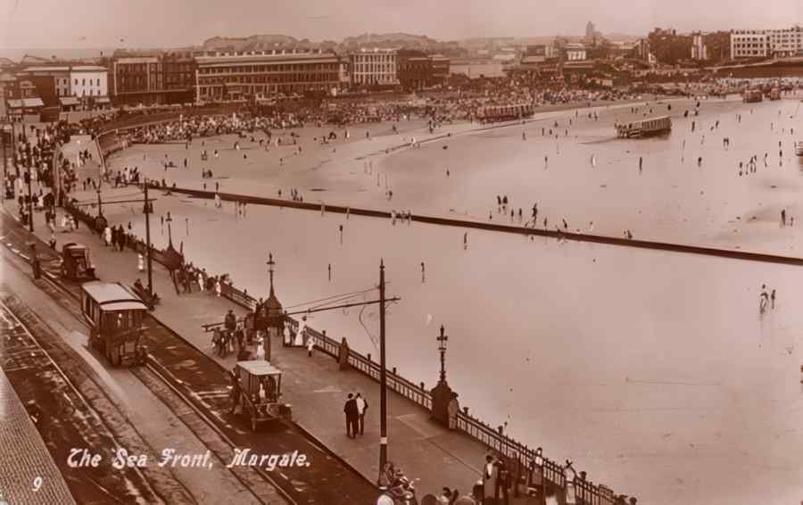 Margate Sea Front 1921 Vintage A4 Photo Print