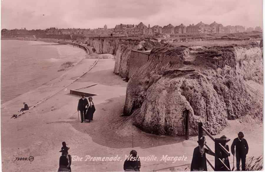 Margate The Promenade 1914 Vintage A4 Photo Print