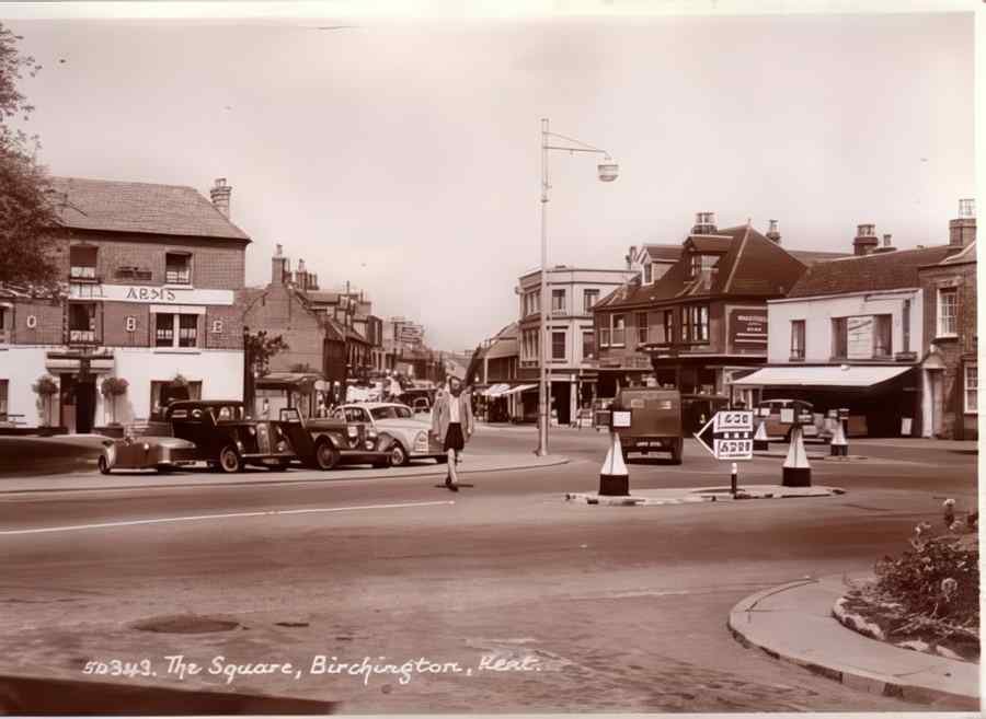 Margate The Square Cars Vintage A4 Photo Print